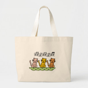 Gesang-Katzen T-Shirts und Geschenke Jumbo Stoffbeutel