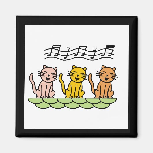 Gesang-Katzen T-Shirts und Geschenke Magnet (Vorne)