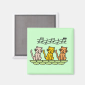 Gesang-Katzen T-Shirts und Geschenke Magnet (Vorderseite/Rückseite)