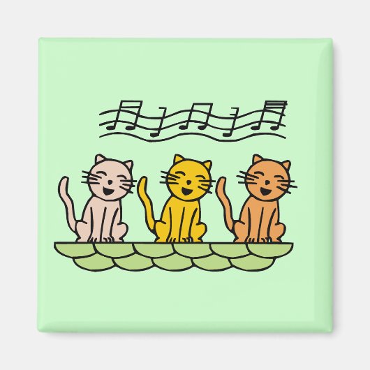 Gesang-Katzen T-Shirts und Geschenke Magnet (Vorne)
