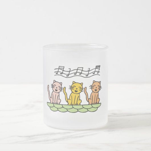 Gesang-Katzen T-Shirts und Geschenke Mattglastasse (Mittel)
