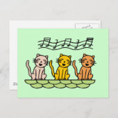 Gesang-Katzen T-Shirts und Geschenke Postkarte (Vorne/Hinten)