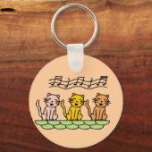 Gesang-Katzen T-Shirts und Geschenke Schlüsselanhänger (Vorderseite)