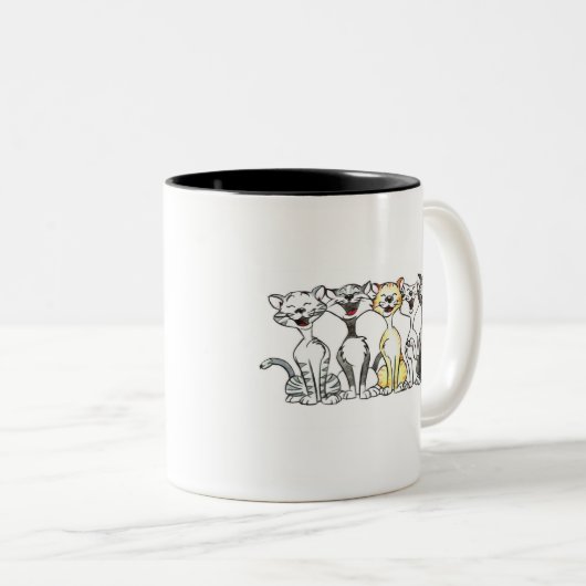 Gesang-Katzen Zweifarbige Tasse (VorderseiteRechts)