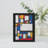 Gesang mit Mondrian Postkarte (Stehend Vorderseite)