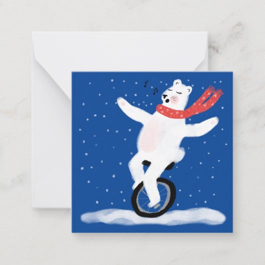 Gesang Polar Bear Holiday Card Anpassen! Mitteilungskarte (Vorderseite)