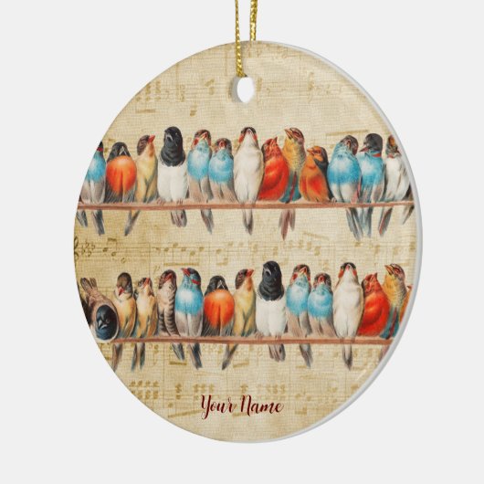 Gesang und Chirping Keramik Ornament (Links)