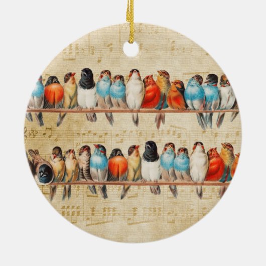 Gesang und Chirping Keramik Ornament (Hinten)