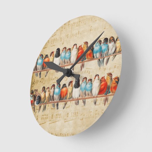 Gesang und Chirping Runde Wanduhr (Winkel)