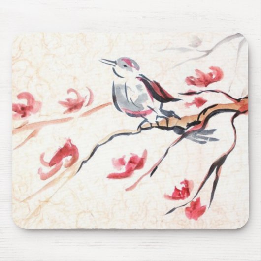 Gesang-Vogel-Hintergrund Mousepad (Vorne)