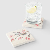 Gesang-Vogel-Hintergrund Steinuntersetzer (Seitenansicht)