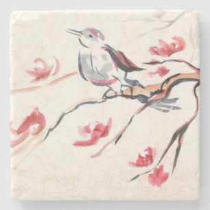 Gesang-Vogel-Hintergrund Steinuntersetzer