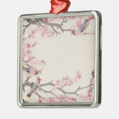 Gesang-Vögel im Frühjahr Silbernes Ornament (Links)
