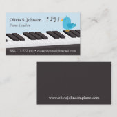 Gesang-Vogel scherzt Klavier-Lehrer-Visitenkarten Visitenkarte (Vorne/Hinten)