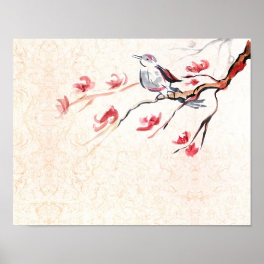 Gesang-Vogelhintergrund Poster (Vorne)