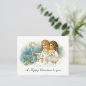 Gesang-Weihnachtsengel Feiertagspostkarte (Stehend Vorderseite)