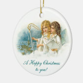 Gesang-Weihnachtsengel Keramik Ornament (Links)