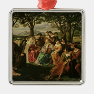 Gesang-Wettbewerb Silbernes Ornament