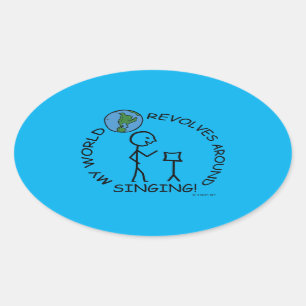 Gesang - World Revolves rund um Oval Sticker