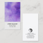 Gesangscoach Musiker Lila Wasserfarbe Visitenkarte (Vorne/Hinten)