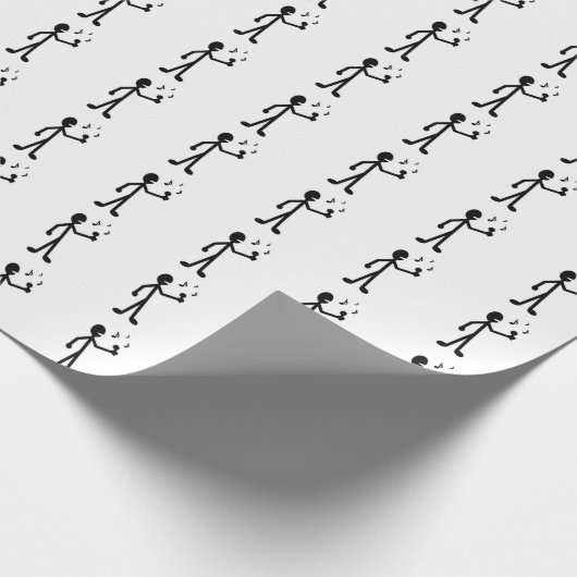 Gesangses Strichmännchen Geschenkpapier (Ecke)
