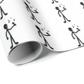 Gesangses Strichmännchen Geschenkpapier (Rolleneckpunkt)