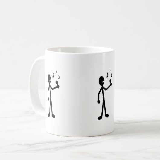 Gesangses Strichmännchen Kaffeetasse (Vorderseite Links)