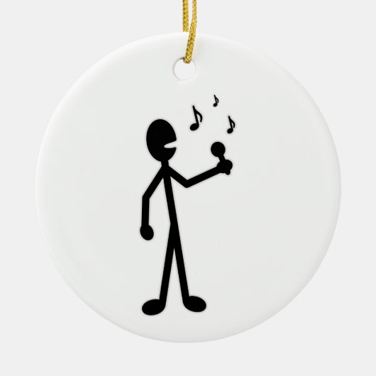 Gesangses Strichmännchen Keramik Ornament (Vorne)