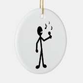 Gesangses Strichmännchen Keramik Ornament (Rechts)