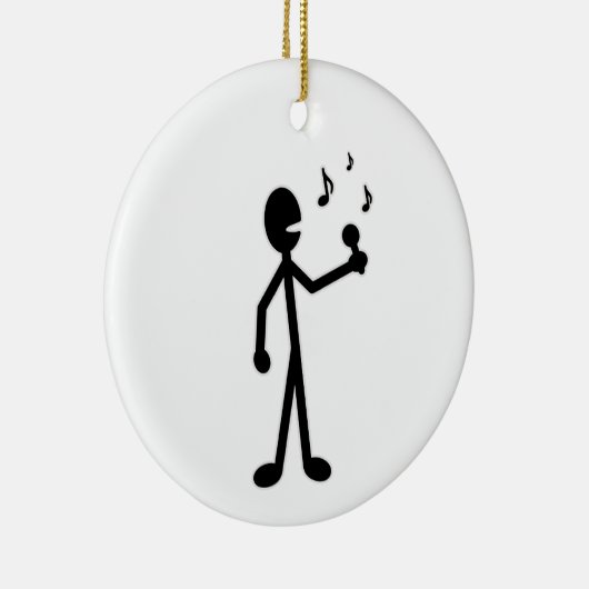 Gesangses Strichmännchen Keramik Ornament (Rechts)