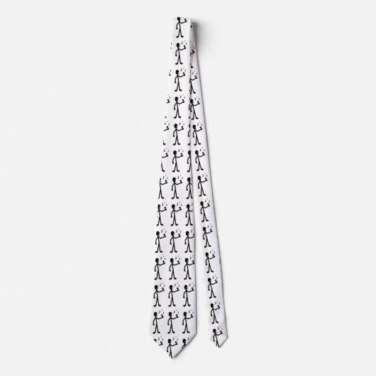 Gesangses Strichmännchen Krawatte (Vorderseite)