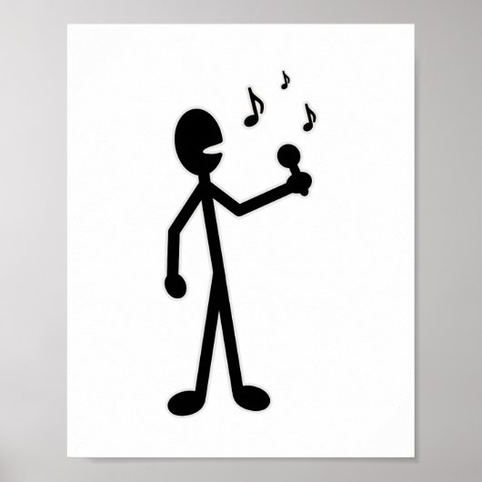 Gesangses Strichmännchen Poster (Vorne)