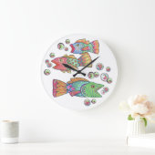Gesangsfisch Große Wanduhr (Zuhause)