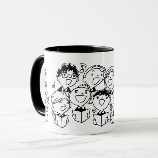 Gesangsfreudige Kinder: Whimsical Tasse (Vorderseite Links)
