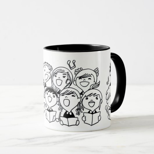 Gesangsfreudige Kinder: Whimsical Tasse (VorderseiteRechts)