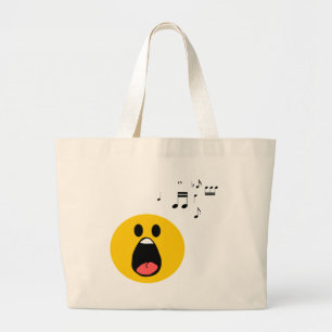 Gesangsmiley Jumbo Stoffbeutel