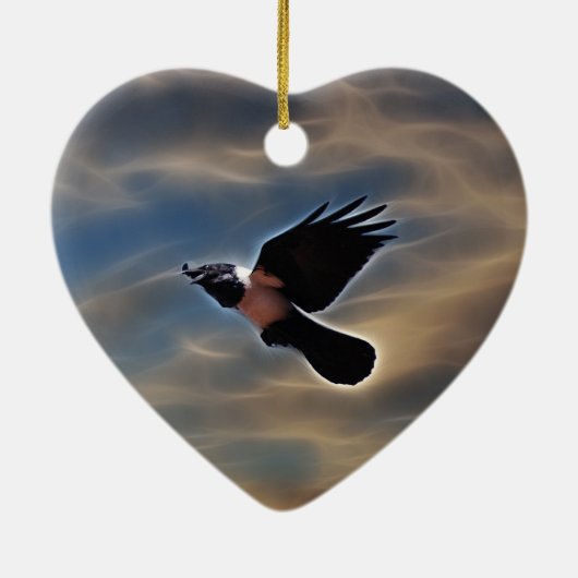 Gesangsraven im Flug Keramikornament (Hinten)