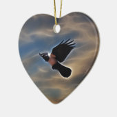 Gesangsraven im Flug Keramikornament (Links)