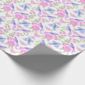 Gesangsvögel und Rose Geschenkpapier (Ecke)