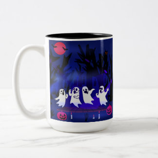 Gesangswettbewerb im Spuk Wald Friedhof Zweifarbige Tasse