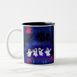 Gesangswettbewerb im Spuk Wald Friedhof Zweifarbige Tasse