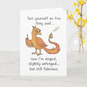 Gesangter und leicht aufklappbarer Phönix Karte (Gelbe Blume)