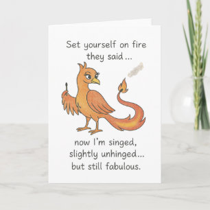 Gesangter und leicht aufklappbarer Phönix Karte