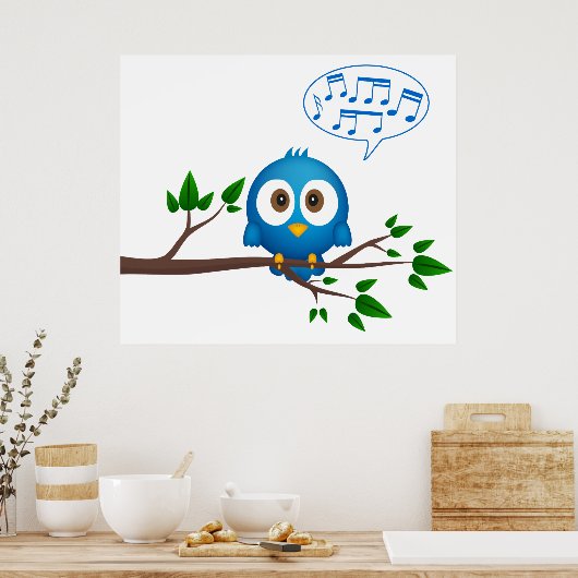 Gesangtes Vogelposter Poster (Küche)