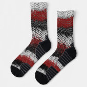 Gesäßte Sticks, schwarz, rot und weiß Socken (Links)