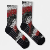 Gesäßte Sticks, schwarz, rot und weiß Socken (Rechts)