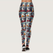 Gesäumt mit Herz-Rose Valentinstag Leggings (Rückseite)