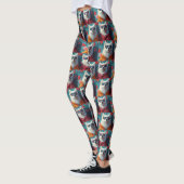 Gesäumt mit Herz-Rose Valentinstag Leggings (Links)