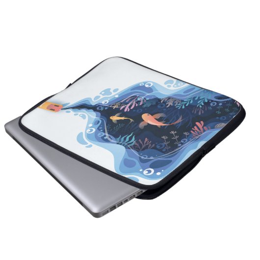 Gesäumte Oberflächen Laptopschutzhülle (Vorne Knopf)