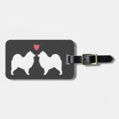 Gesäumte Silhouetten mit Herz und Text Gepäckanhänger (Vorderseite horizontal)